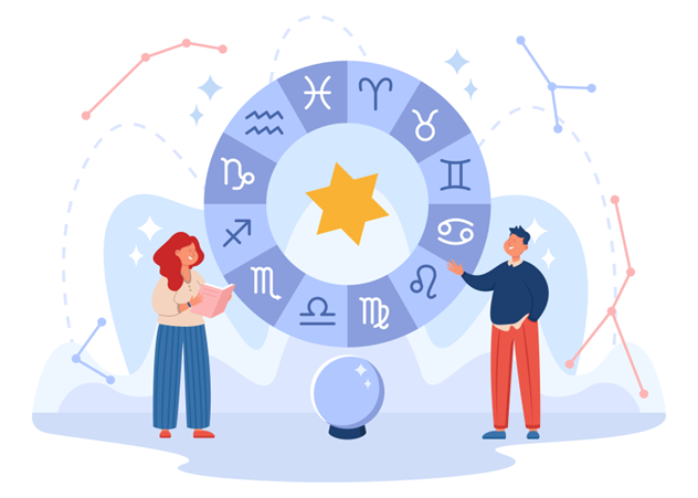 Modern AI-powered astrology interface showing advanced synastry analysis and compatibility features